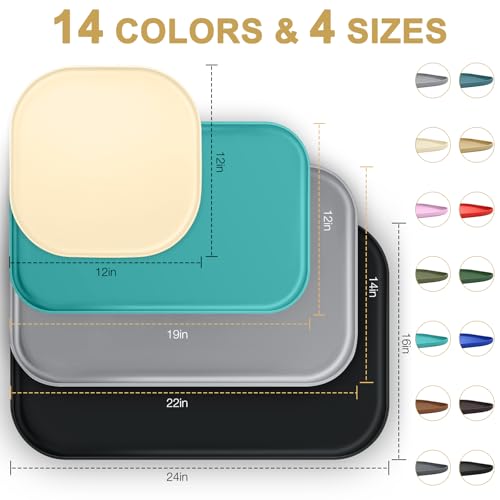 Silicone Pet Food Mat with Raised Edge for Food and Water Bowl