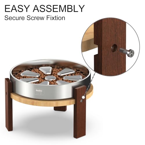 Elevated Dog Bowl Stand (8" Height 4-Cup Slow Feeder)