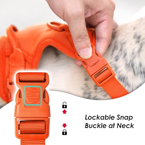 No Pull Dog Harness for Large Sized Dogs Puppy Vest No Choke (Orange / XL(Neck:24.8-38.6", Chest:29.1-45.3"))
