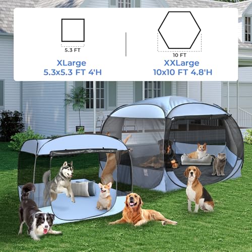 XXLarge Popup Portable Dog Houses (Grey)