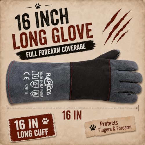 Animal Handling Gloves (2 Count (Pack of 1) / 16 Inches)