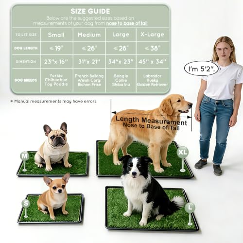 HQ4US Dog Grass Pad with Tray (S(No Grate) - 23" x 16" for Dog＜19'' Length)