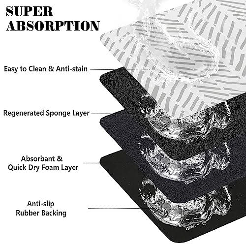 Dog Food Mats for Floors Absorbent (XL(24"×32") / 02-White)