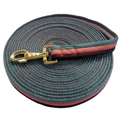 Premium Horse Training Lunge Line with Alloy Trigger Buckle for Accurate Equestrian Training of 26 Foot (26foot / Green/Sakura Pink/Grape purple)