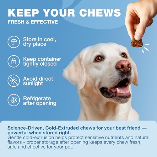 Hemp Calming Chews for Dogs Anxiety Relief & Calming Treats with Melatonin (180 count / Duck Flavor Calming Chews)