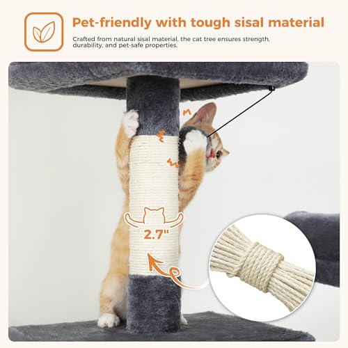 Large Cat Tower (XL-70" / Dark Gray)