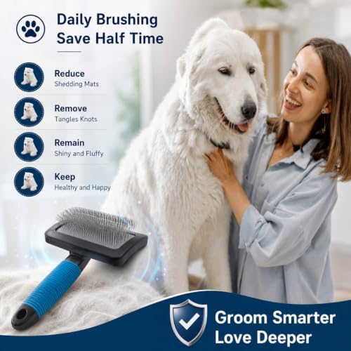 Dog Brush for Long Haired Dogs (Bule)