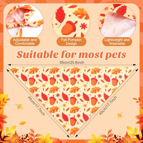 200 Pcs Fall Dog Bandanas Bulk (Orange, Yellow, Brown / Fall Pumpkin)
