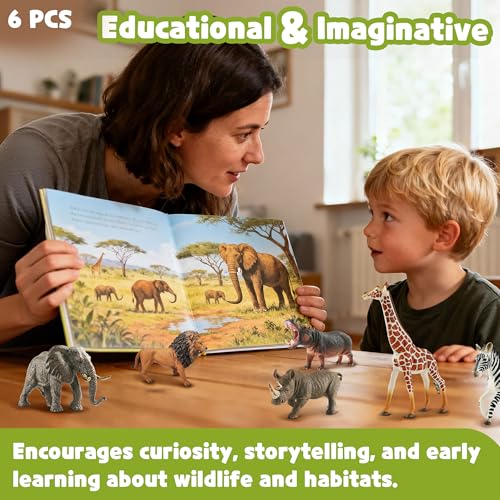 6PCS Safari Animal Figure Toys for Kids 3 (6-PC Safari Animal Figures Set)