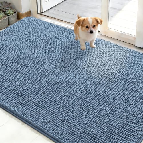 Dog Door Mat for Muddy Paws 48x30 (Airy Blue / 48" X 30")