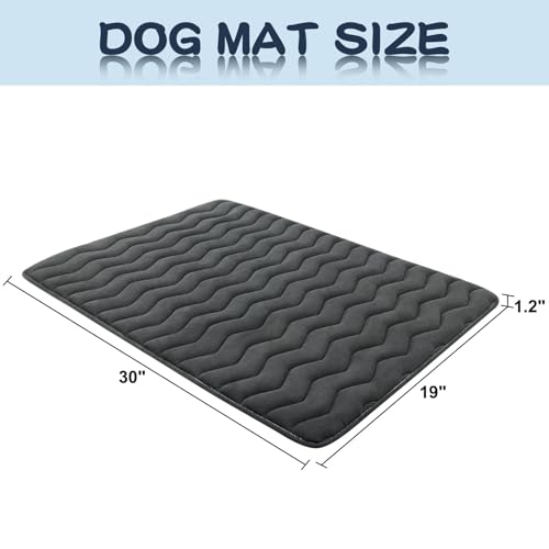 Dog Crate Mat (Upgraded Thick Black / 30.0"L x 19.0"W)