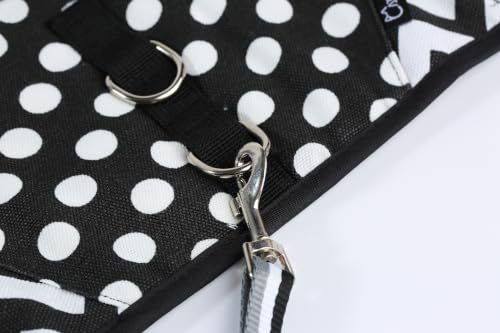 Cat Harness and Leash Set Escape Proof (Black Polka Dots / L 8-12 lbs)