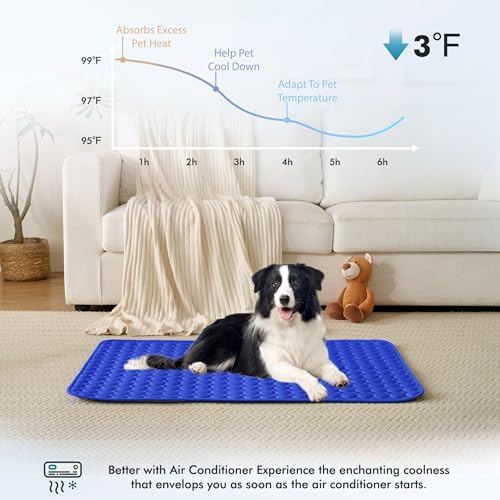 Summer Cooling Mat & Sleeping Pad (36" x 36" / Dark Blue)