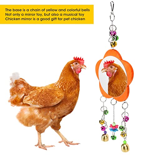 Hanging Bird Mirror Toy with Colored Bells for Parakeets