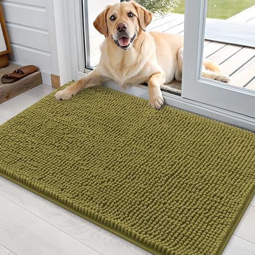 Dog Door Mat for Muddy Paws 36x24 (Willow Green / 36" X 24")