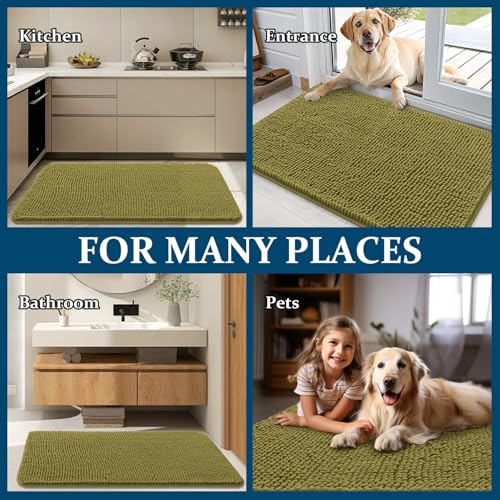 Dog Door Mat for Muddy Paws 40x32 (Willow Green / 40" X 32")