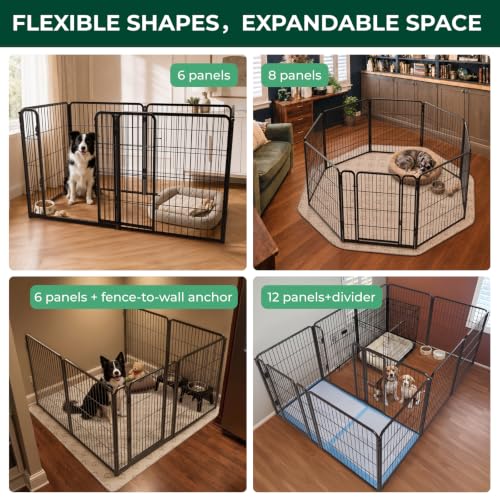 Homeplus Indoor Dog Playpen (Black / 32"H)