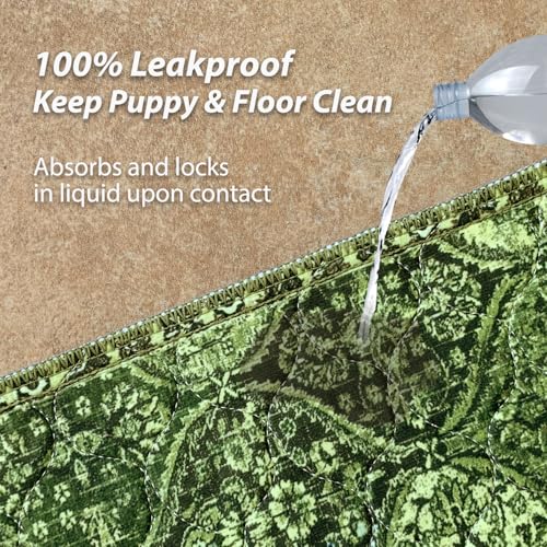 4PACK Washable Pee Pads for Dogs (24x48 Inch (Pack of 4) / Green/Multi)