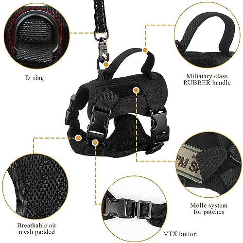 Tactical Cat Harness for Walking Escape Proof (Medium / Black)