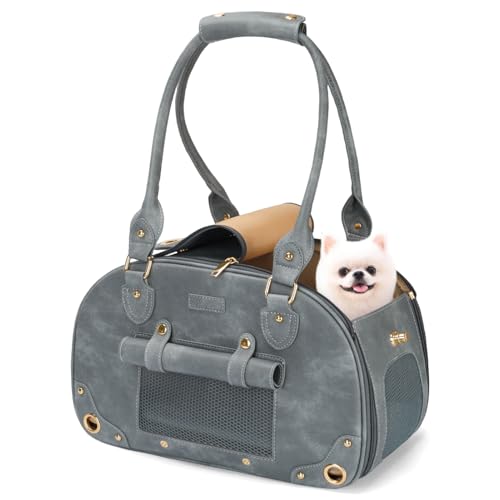 Dog Carrier Purse (15.3"L x 8.1"W x 10.0"H / Grey)