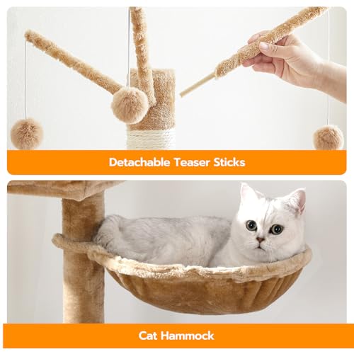 Cat Tree with Litter Box Enclosure for Indoor (Rustic Brown)