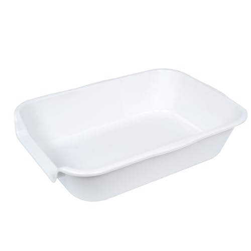 Extra Large Low Entry ABS Cat Litter Box (Small (Pack of 2) / White)