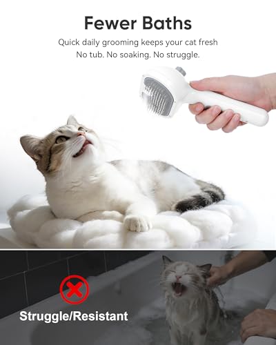 Pet Steam Brush Dog Cat 2026 New Grooming Comb for Shedding Floating Hair (Gray / 120ML)