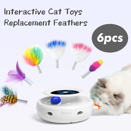 6PCS Feathers Replacement and Soft Furry Accessories ONLY Fits Cat Toys