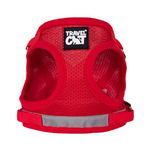 Travel Cat Harness and Leash Set (Large / Red)