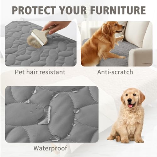 Pet Bed Cover Dog Bed Blanket for Sofa and Furniture Waterproof New Pattern Design (40x50 Inch (Pack of 1) / Lightgrey)