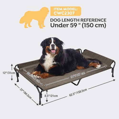 Cooling Elevated Dog Bed (Brown / 62.5"L x 37.0"W x 12.0"Th)