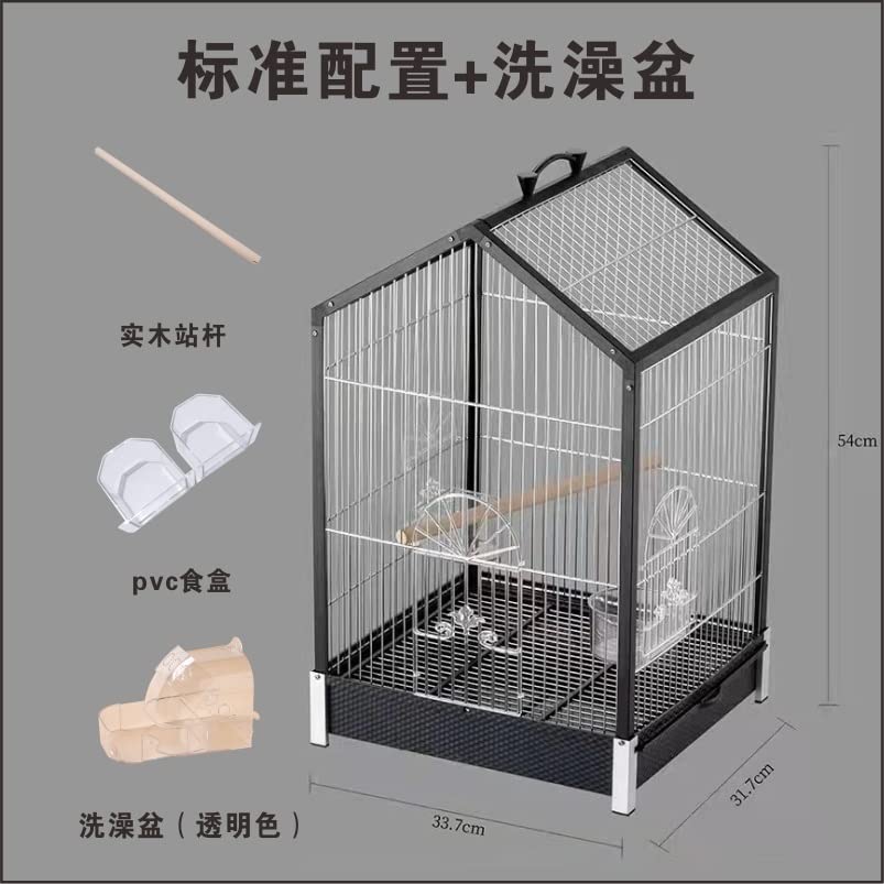 Large Holder Bird Cage Metal Stainless Steel Parrot Bird Cage Luxury Birdhouse Bird Cage for Outdoor Cage (Style 3)