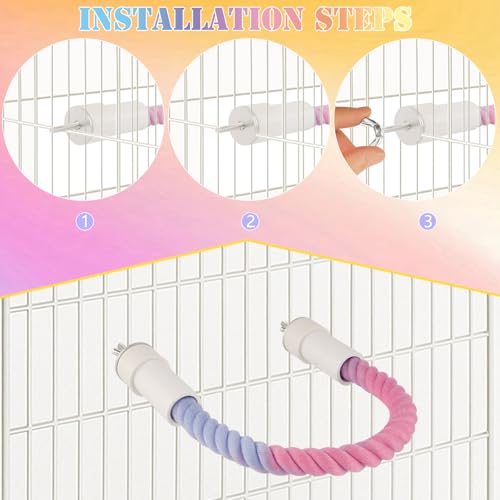 4Pcs Rope Perch for Bird Cages (Gradient / 4PCS)