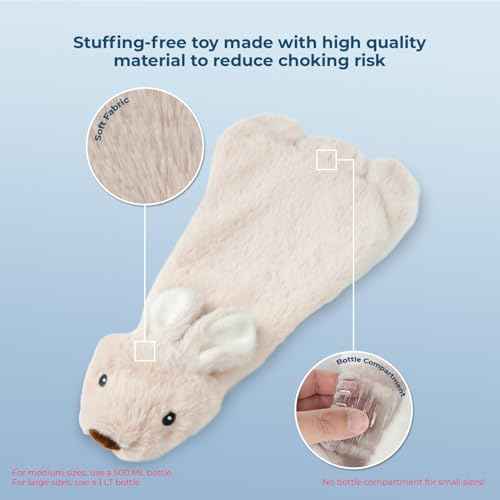 2-in-1 Stuffless Squeaky Dog Toy - Hare, Pig, Small (Multicolor/Pig & Hare / Small)