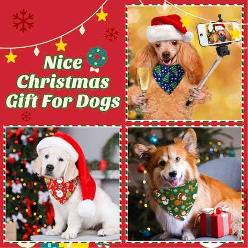 100 Pcs Christmas Dog Bandanas Bulk (Christmas / 19.7 x 13.8 x 13.8 Inch)