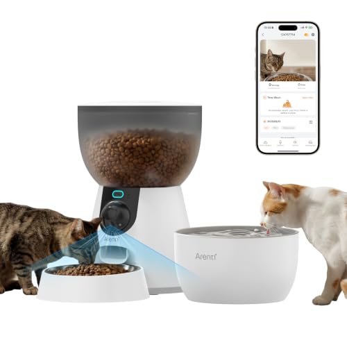 4L 17 Cups Automatic Cat Feeder and Water Fountain with Camera
