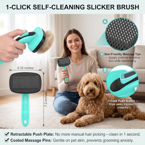 5 PCS Cat & Dog Grooming Kit Brush (Green 5pc)
