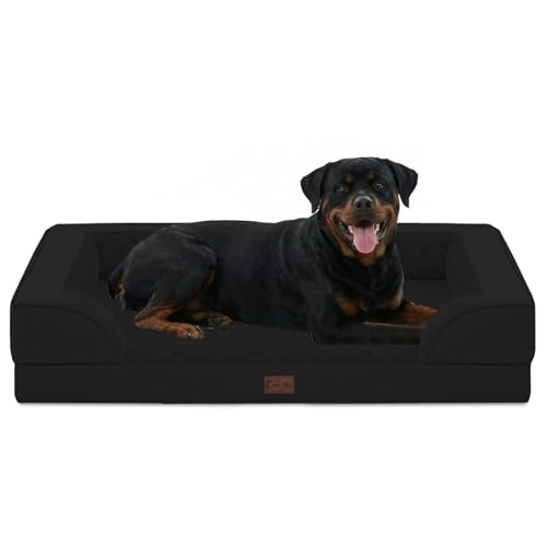 Orthopedic Washable Dog Bed for Extra Large Dogs (Black / 48.0"L x 30.0"W x 8.5"Th)