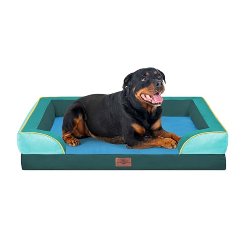 Orthopedic Dog Bed for Extra Large Dogs with Bolster (45.0"L x 35.0"W x 8.5"Th / Seattle)
