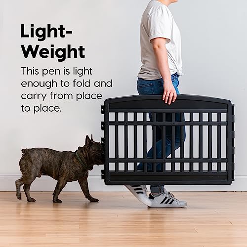 24" Dog Playpen (Black / 8 Panel – 24" H)