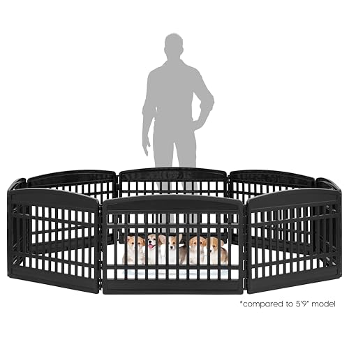 24" Dog Playpen (Black / 8 Panel – 24" H)