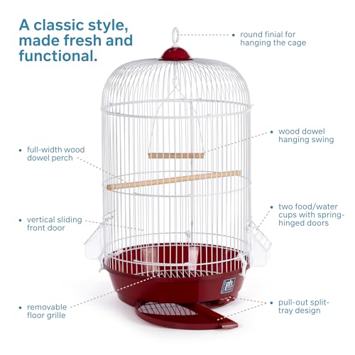 Classic Round Bird Cage (Red)