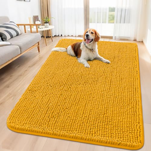 Dog Door Mat for Muddy Paws 59x32 (Golden Yellow / 59"X32")