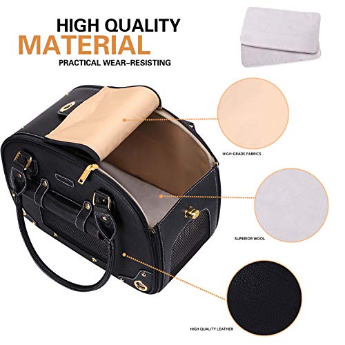 Dog Carrier Purse (15.3"L x 8.1"W x 10.0"H / Black)
