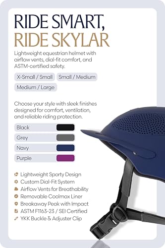Skylar Horse Riding Helmet Equestrian Women (Navy / X-Small-Small)