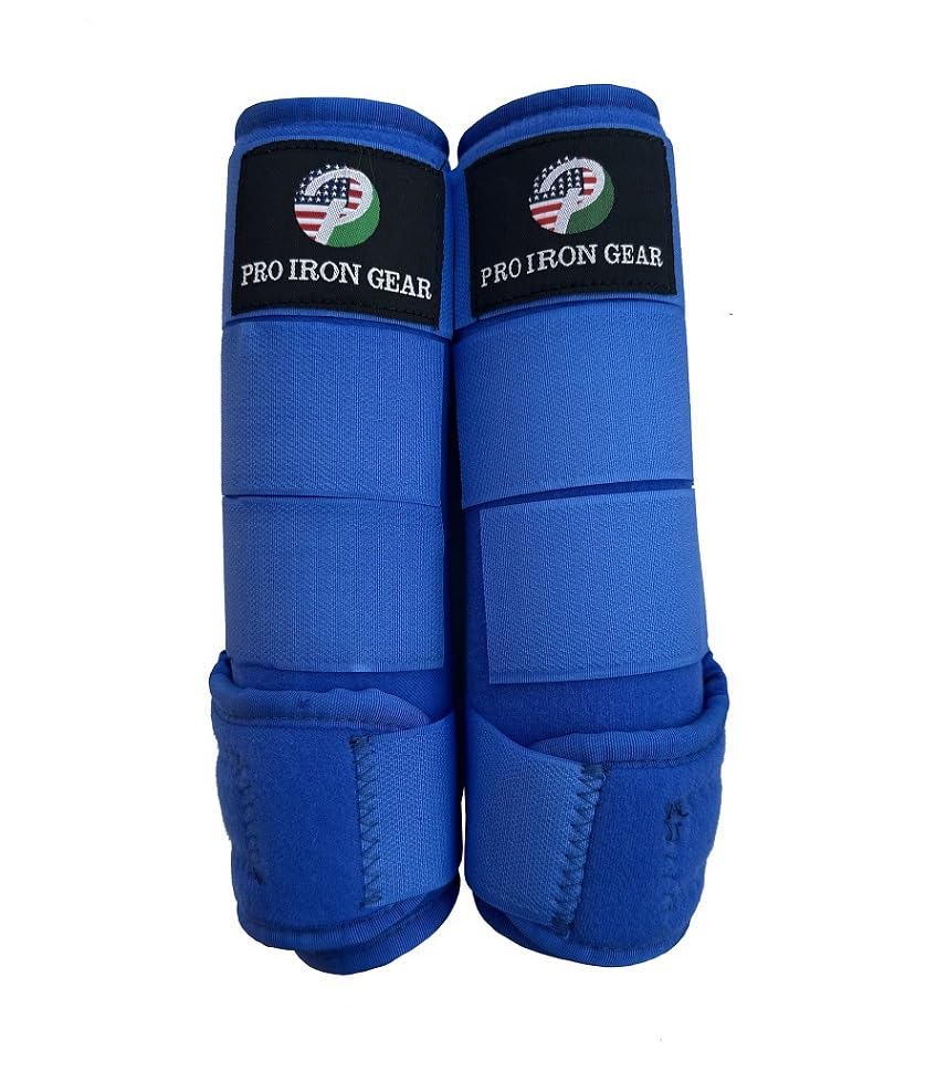 Horse Medicine Brushing Boots Leg Wraps Protection Gear Set of 2 and Set of 4 in 14 Colors (LARGE/FULL / ROYAL BLUE (SET OF 2))