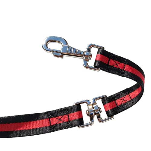 Premium Horse Training Lunge Line with Alloy Trigger Buckle and Rotating Bolt (26foot / Black/Red/Black)