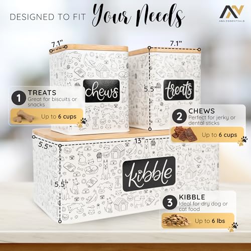 3 Piece Pet Food Storage Container Set