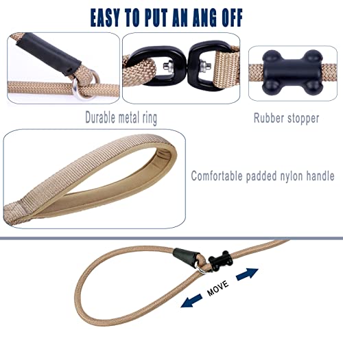 Slip Lead Dog Leash (1/2"×6ft / Light Military Tan)