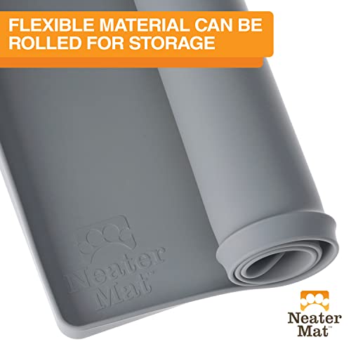 Neater Mat Pet Mats for Food and Water (16"L x 10"W / Gunmetal)